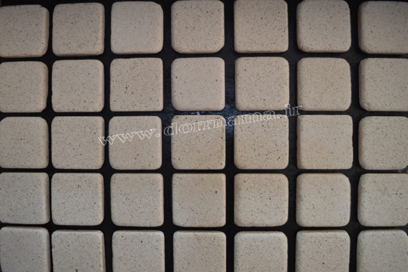  عکس هشتم آجر پلاک نسوز سفید (دانه دار کد C301)